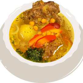 Тарелка супа. векторная графика по фото