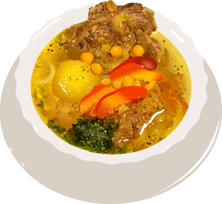 Тарелка супа. векторная графика по фото