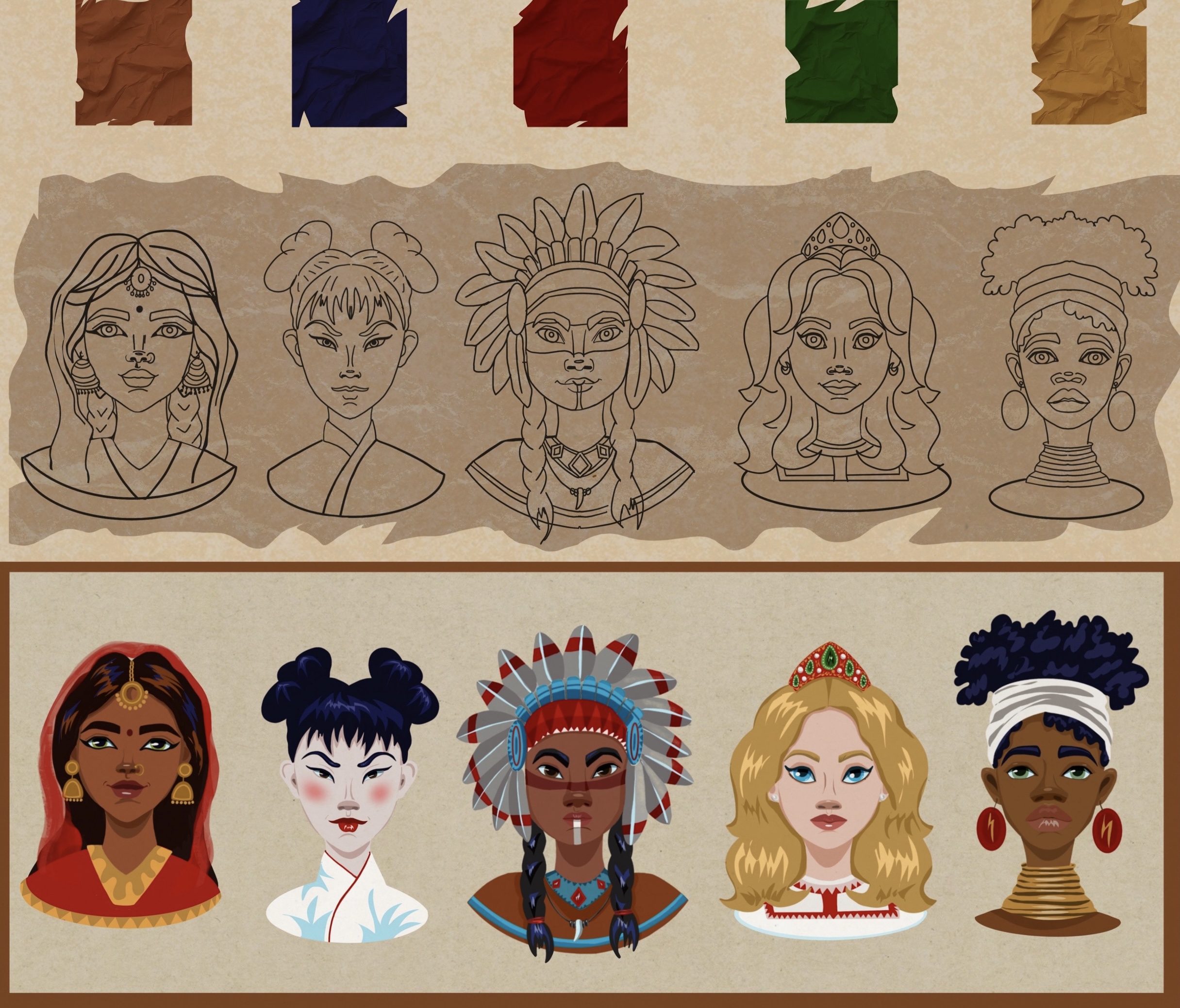 Разработка персонажей разных рас и национальностей