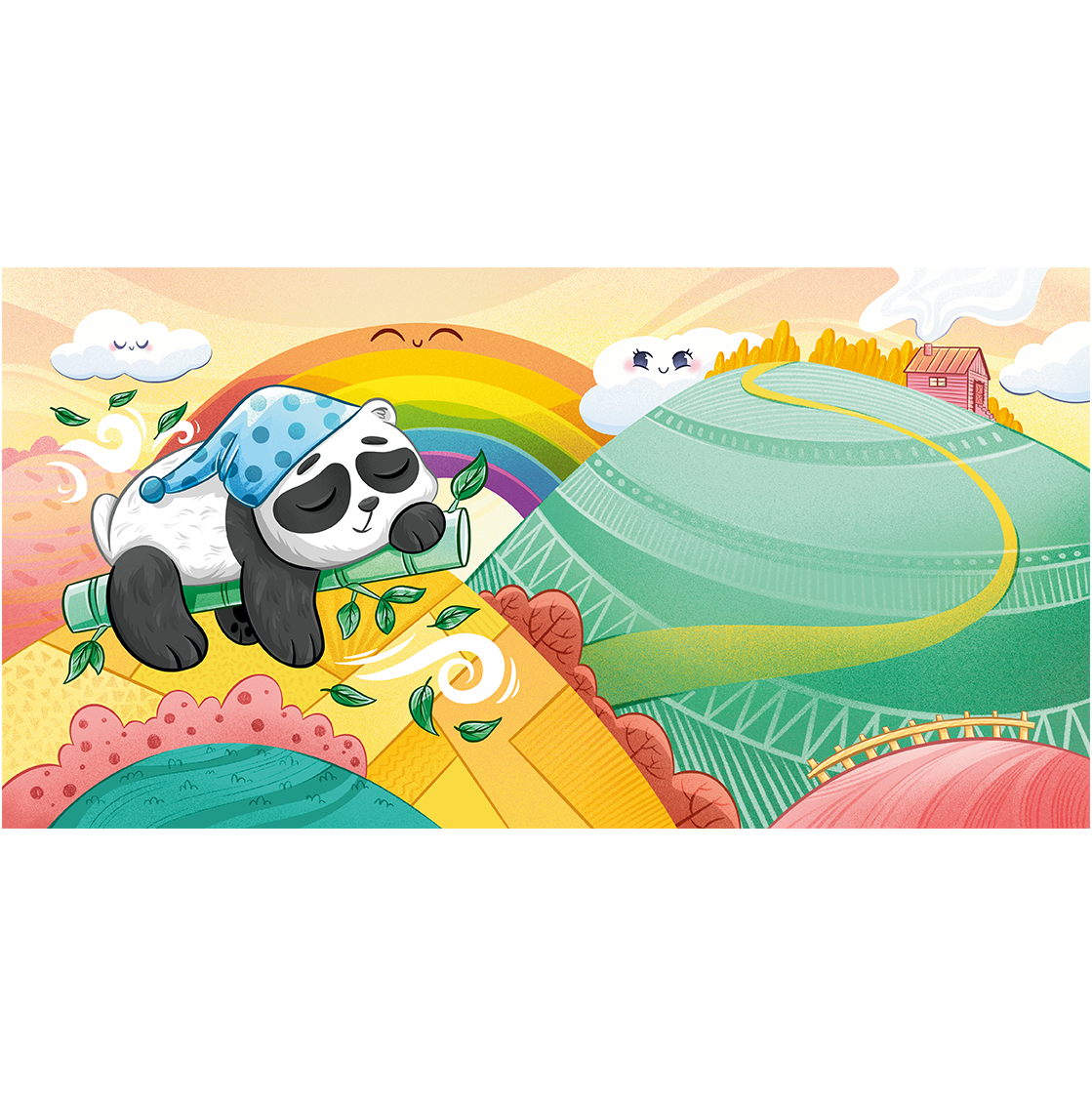 Книжный разворот для детской книжки со стихами для сна