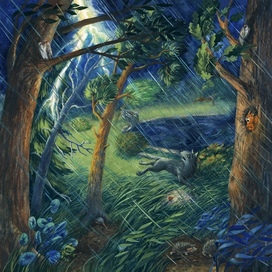 Иллюстрация для книги «Заяц и вкусная ива» 