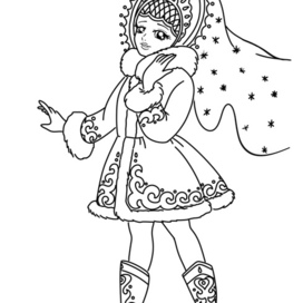 Чудесная Снегурочка из моей авторской раскраски Анюта