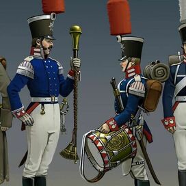 Музыканты полка пешей гвардии, Пруссия 1812 г