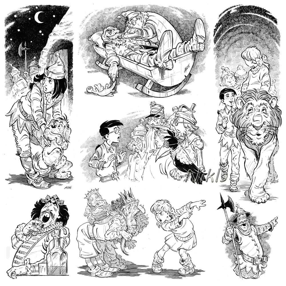 Одна известная сказка ,часть 3. ЧБ половины и мелочёвка