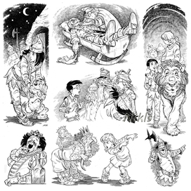 Одна известная сказка ,часть 3. ЧБ половины и мелочёвка