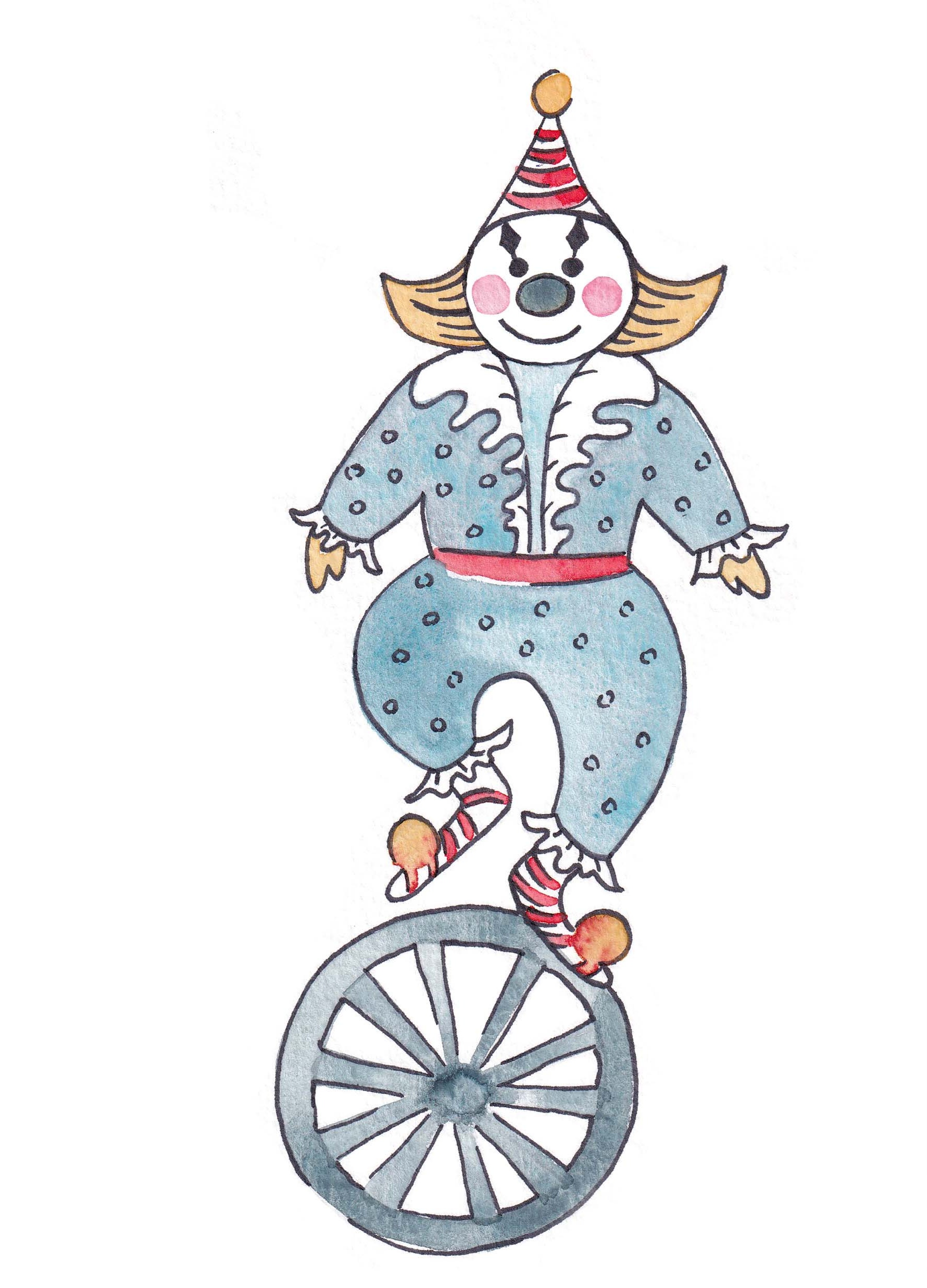 Акварельный Персонаж в книгу про Цирк