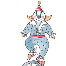 Акварельный Персонаж в книгу про Цирк