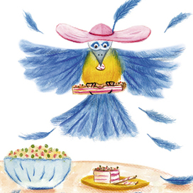 Акварельная синичка: юмористическая иллюстрация для детской книги