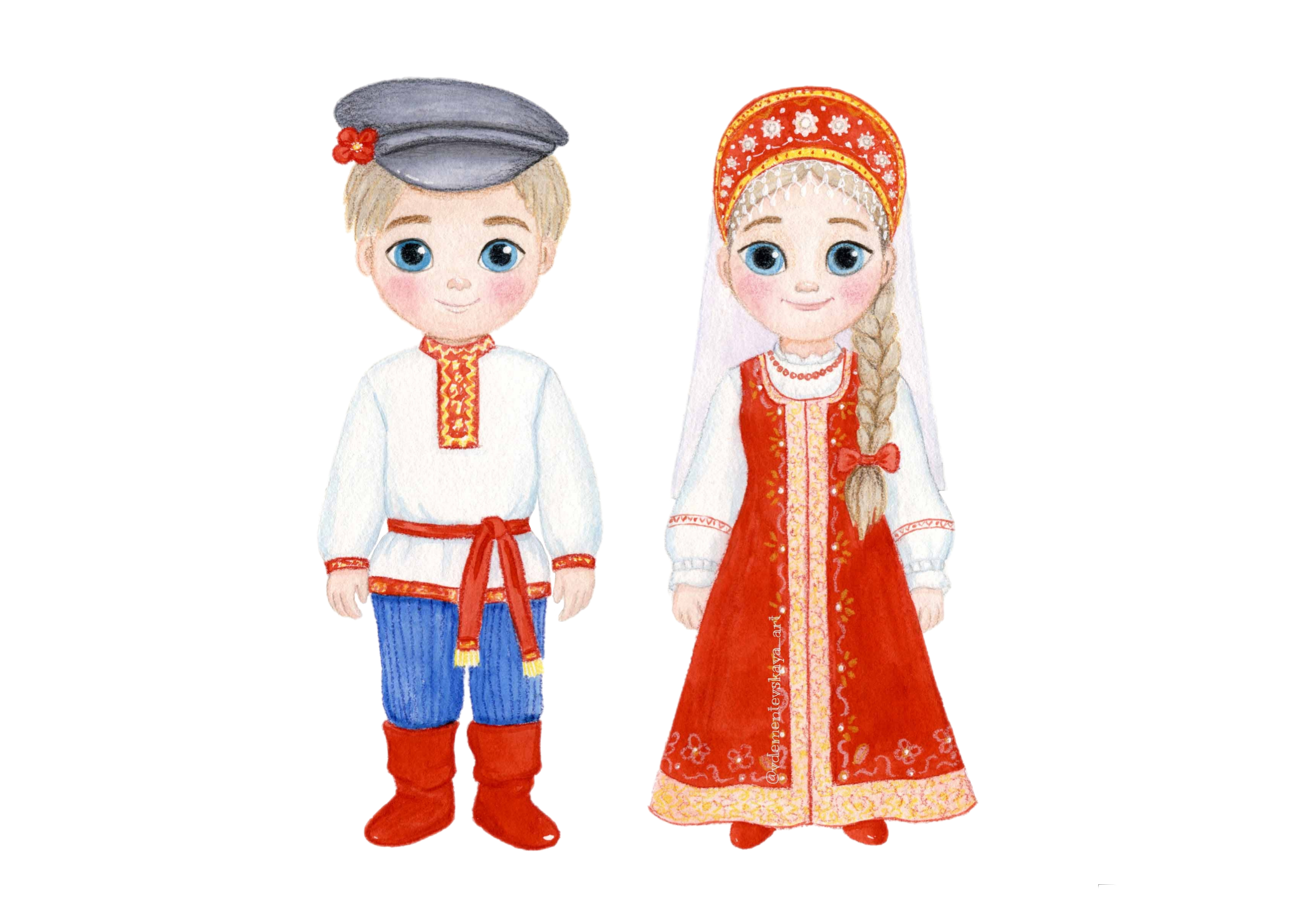 Национальные костюмы. Русские.