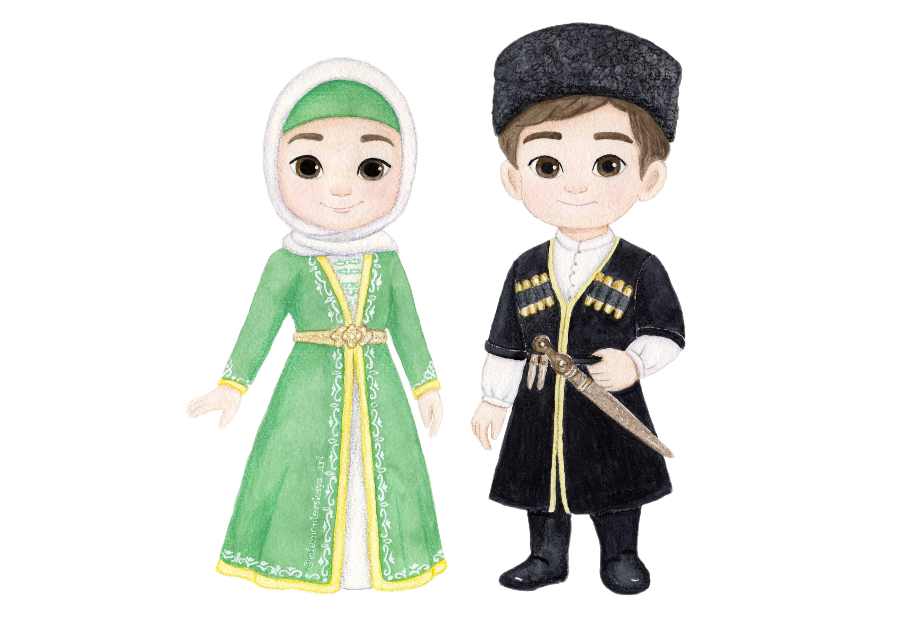 Национальные костюмы. Чеченцы.