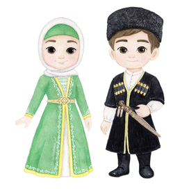 Национальные костюмы. Чеченцы.