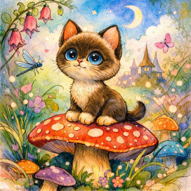 Любопытный котенок 