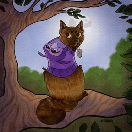 Кошка, воображающая себя совой