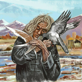 Портрет с голубями 