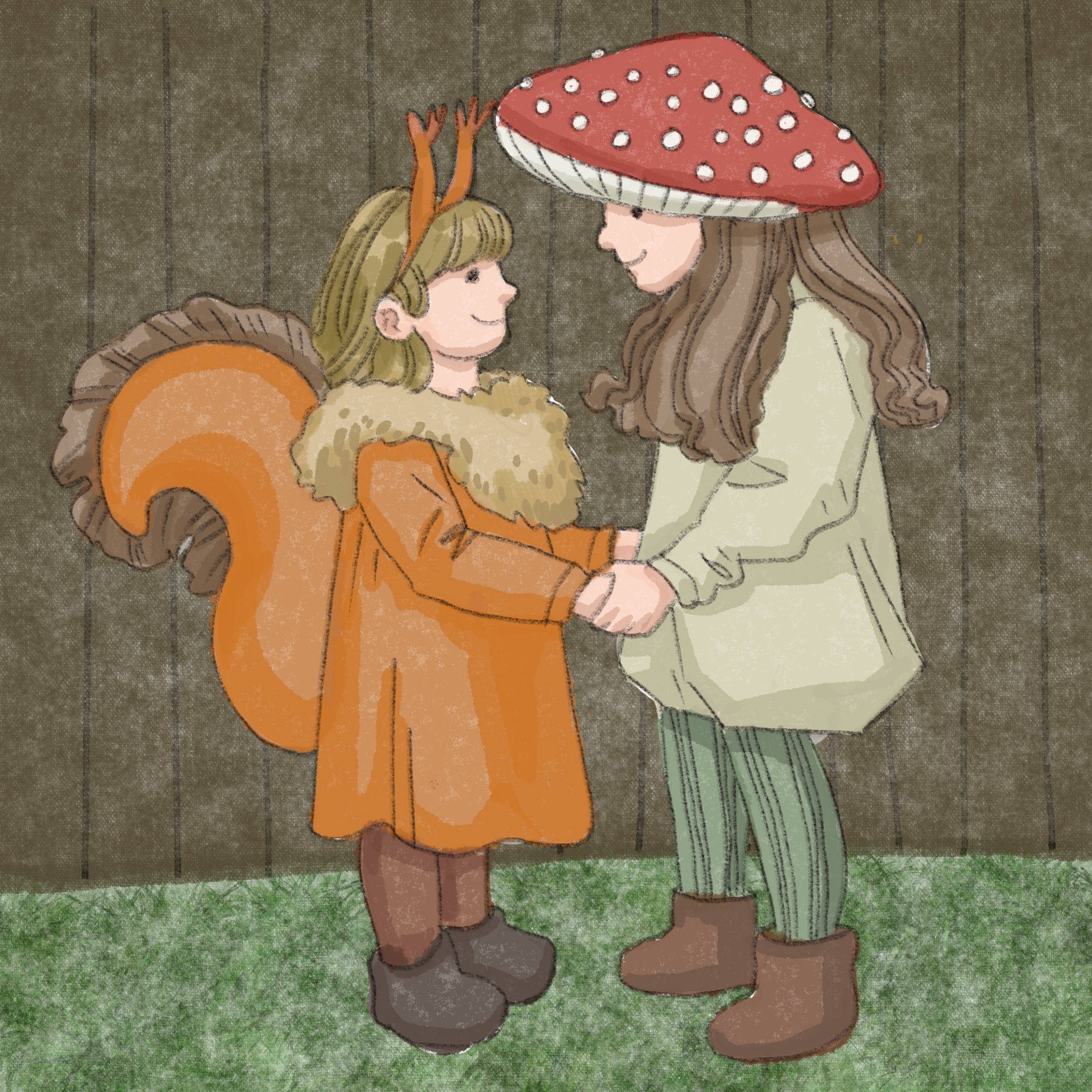 Дружба белки с грибом))