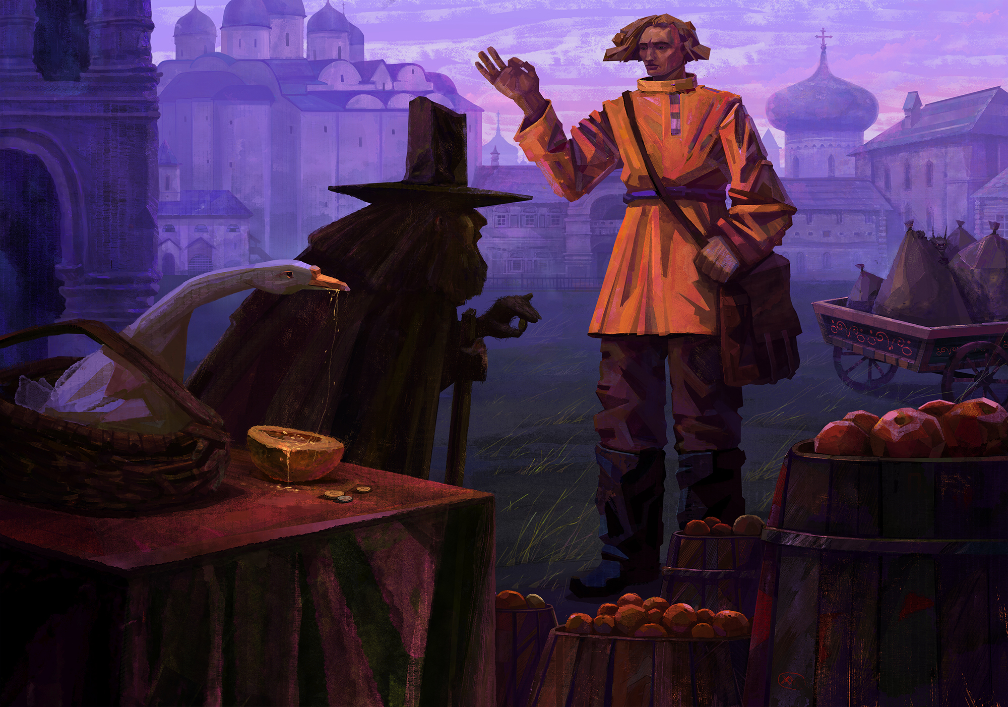 Иллюстрация по мотивам сказки А. С. Пушкина «Сказка о попе и работнике его Балде»