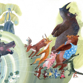 Нелегкая работа - из болота тащить бегемота)