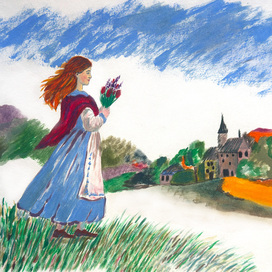 Девушка и цветы