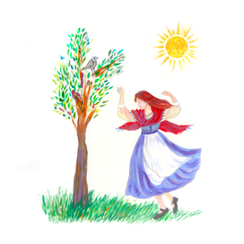 Девушка танцует