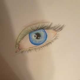 Реалистичный глаз цветными карандашами