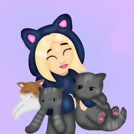 Девочка с котиками