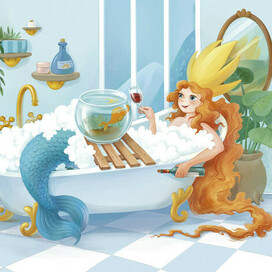 Открытка "Русалка"