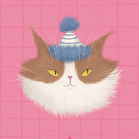Пушистый кот в шапочке - Masha BGD
