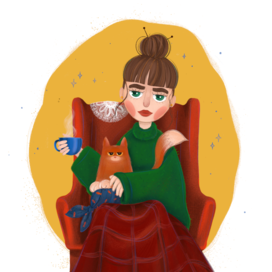 Девушка с котом