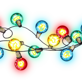 Разноцветная светящаяся ретро гирлянда Бесшовный бордюр