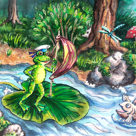 Лягушонок в плавании