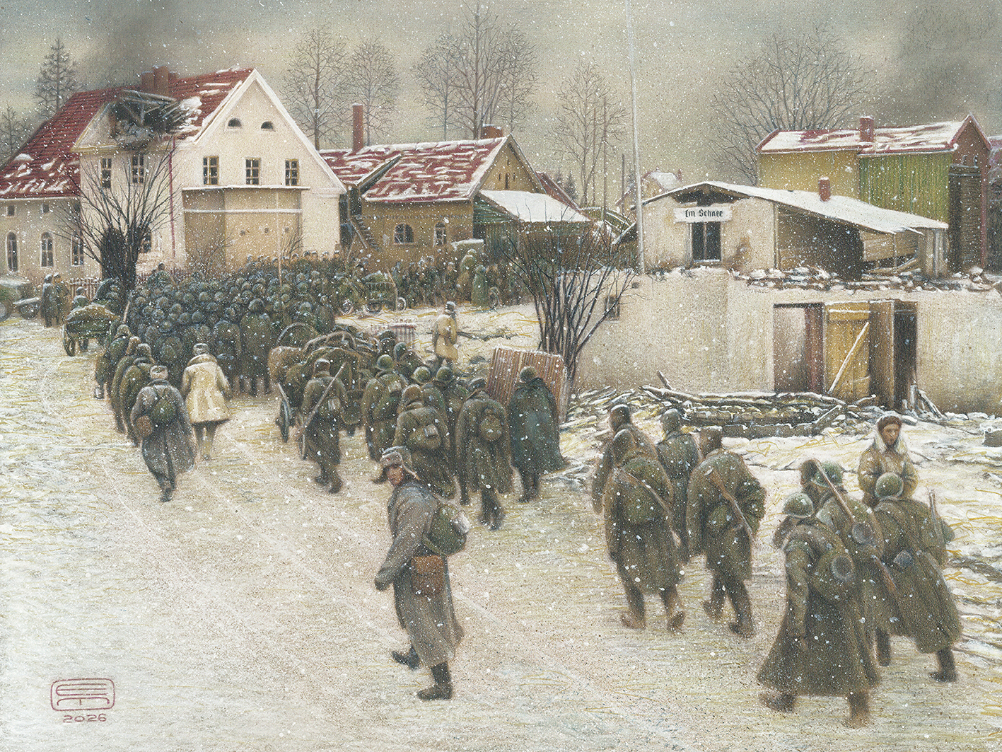 1945. В снегопад (По мотивам зимних пейзажей Питера Брейгеля)