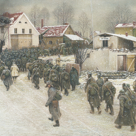 1945. В снегопад (По мотивам зимних пейзажей Питера Брейгеля)