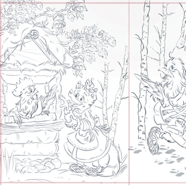 Иллюстрация к русской народной сказке "Петушок золотой гребешок"