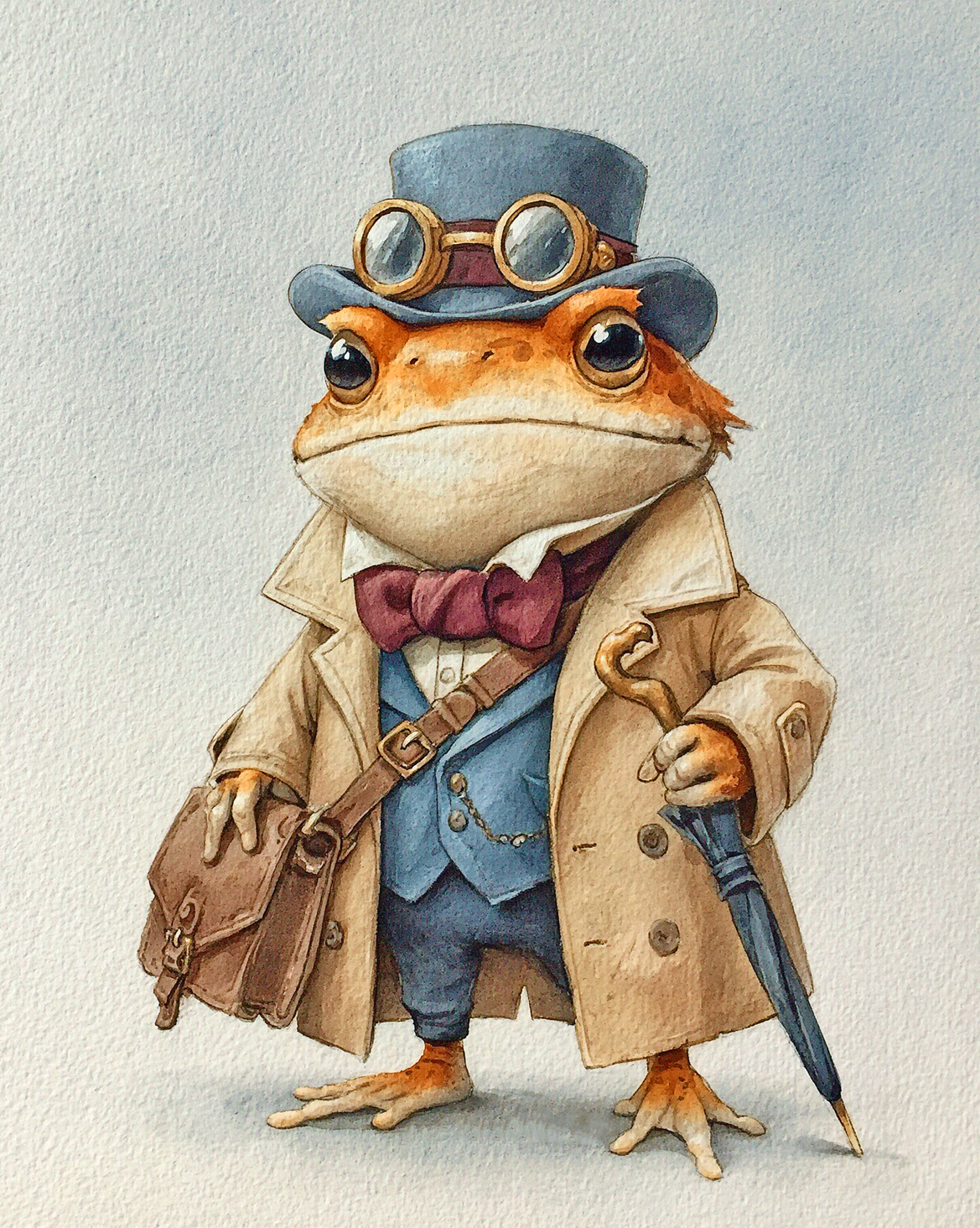 Решительный жаб с зонтиком