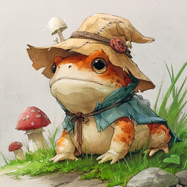 Жабка в шляпке 