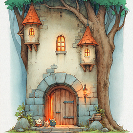 Котики на крыльце