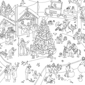 Виммельбух-раскраска "У ёлки"