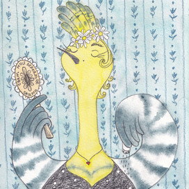 Акварельная открытка-портрет "Свет мой зеркальце, скажи"