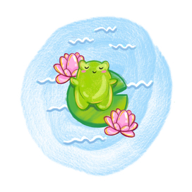 Лягушка на кувшинке