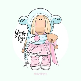 Кукла тильда с медвежонком