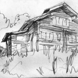 эскиз к рисунку "Дом на Сухлечихе"