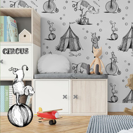 Цирк. Серия иллюстраций и бесшовный паттерн