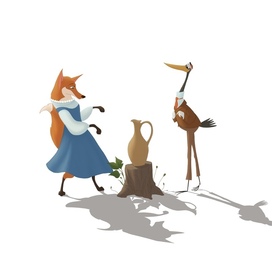 Лиса и журавль