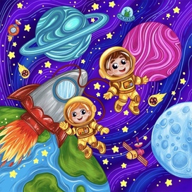 Пазл «Космические путишествиники»