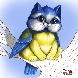 Кот-синичка. Из серии кото-метамарфозы