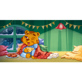 Книжный разворот для детской книжки со стихами для сна