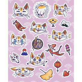 Набор стикеров для школы японского языка