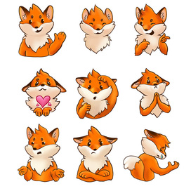 стикеры лисенок