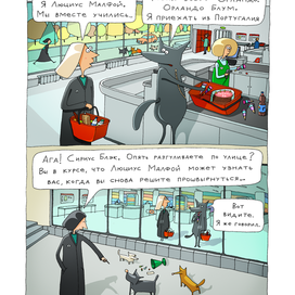 Сириус Блэк решил прогуляться и случайно встретил Люциуса Малфоя в магазине