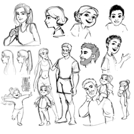 наброски персонажей для книги